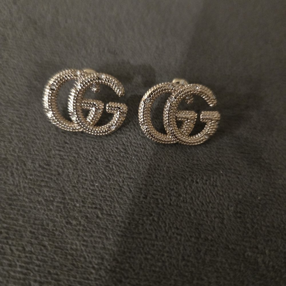 Silver GG Logo Earrings
